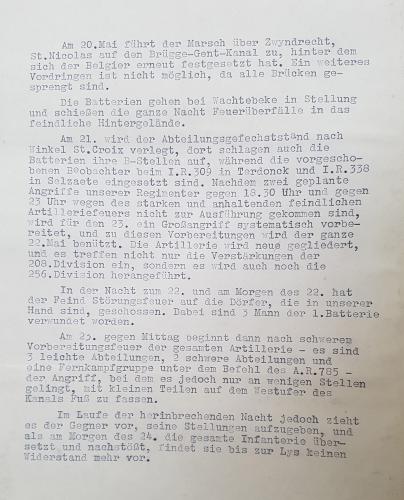 Beschrijving van de gebeurtenissen van 20-23 mei 1940 beschrijving
