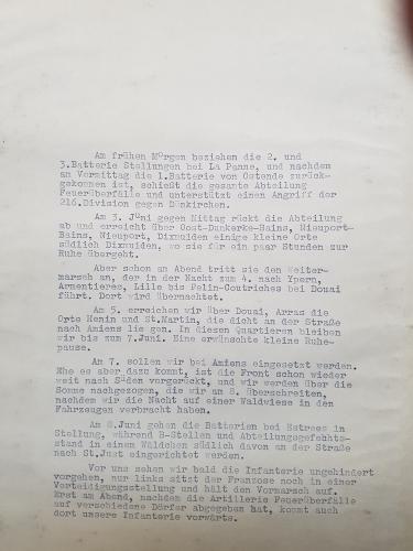 Beschrijving van de  gebeurtenissen tussen 2 en 8 juni 1940