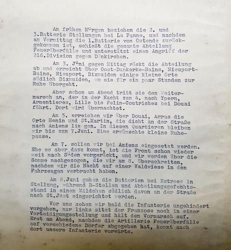Beschrijving gebeurtenissen van 2-8 juni 1940