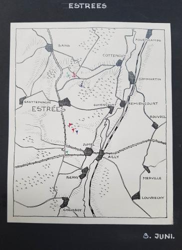 Opstellingskaartje 8 juni 1940