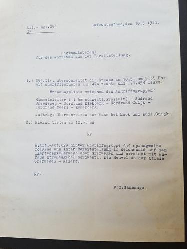 Duits Regimentsbevel 10 mei 1940